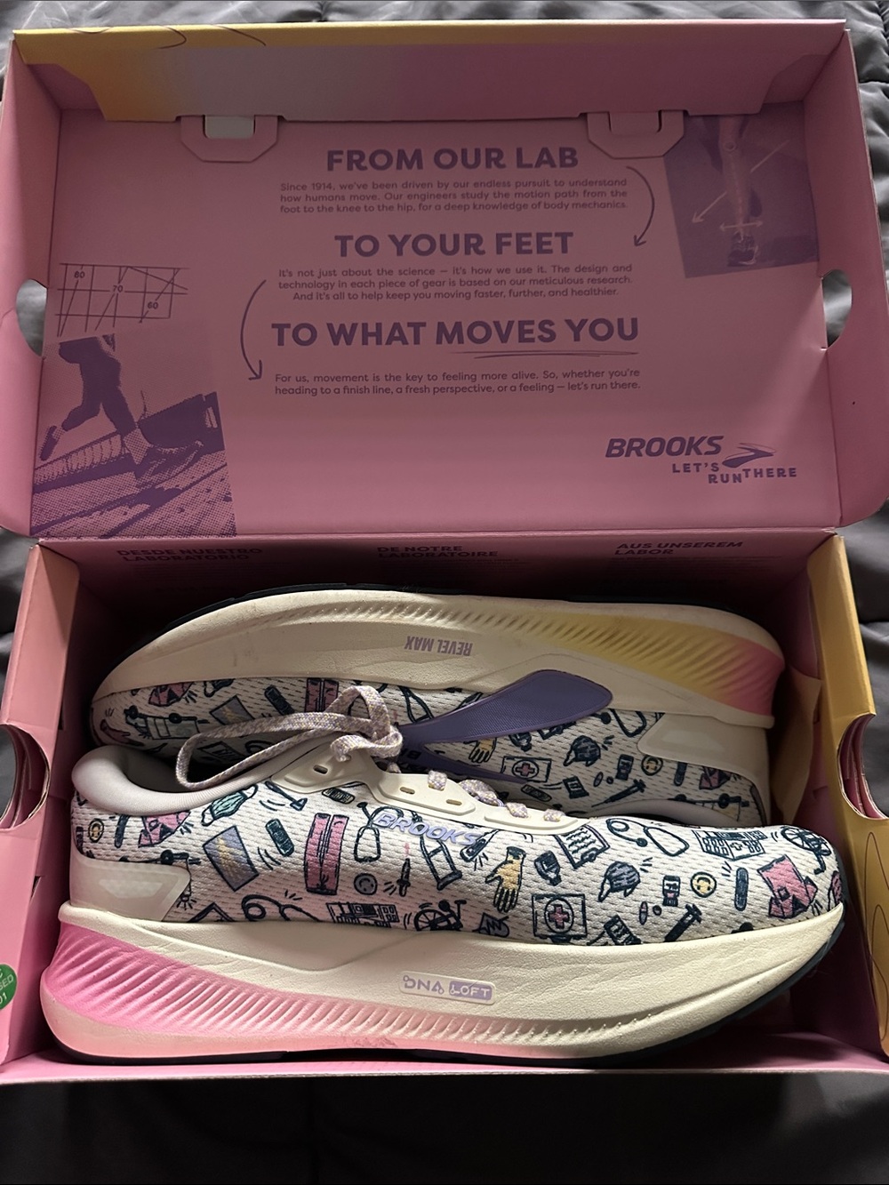 Brooks Women's White Multi Color Healthcare Print Running Shoes
